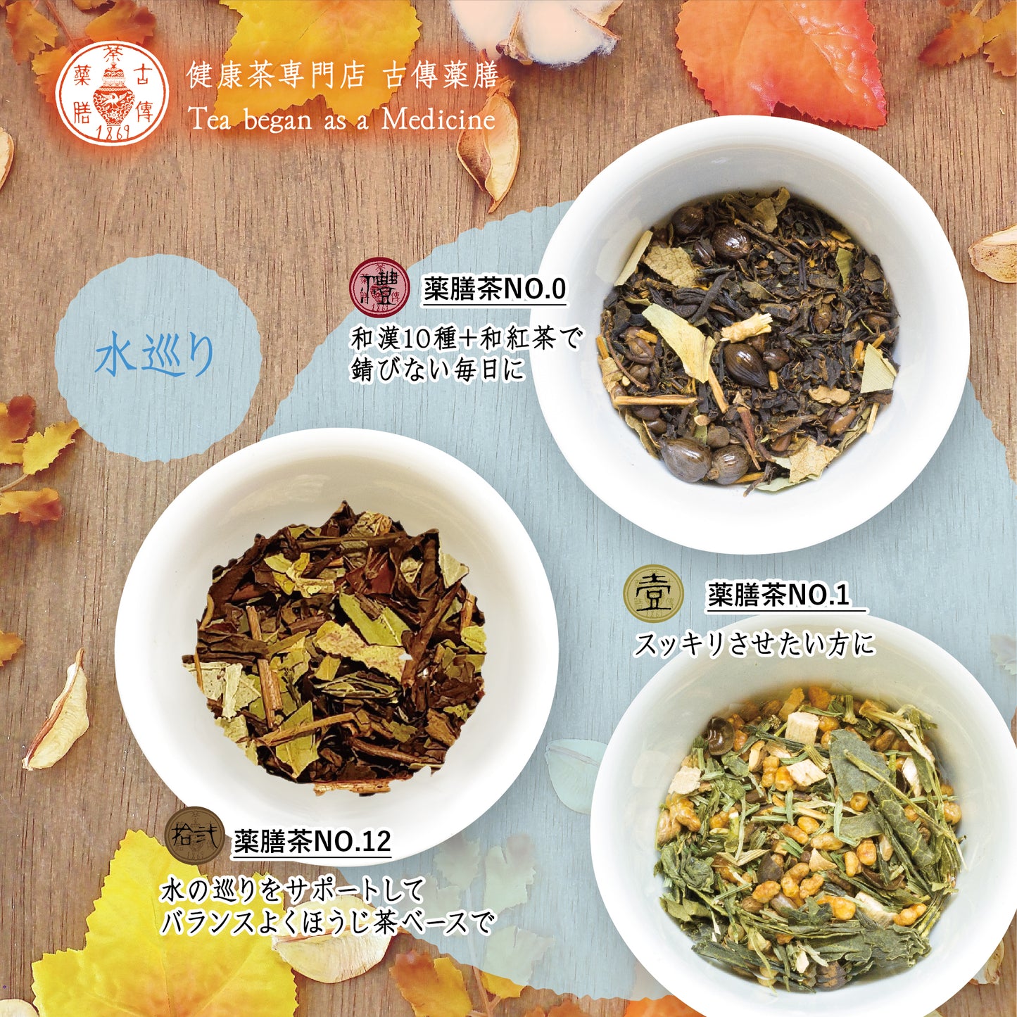 秋の養生薬膳茶セット③〈水巡り〉
