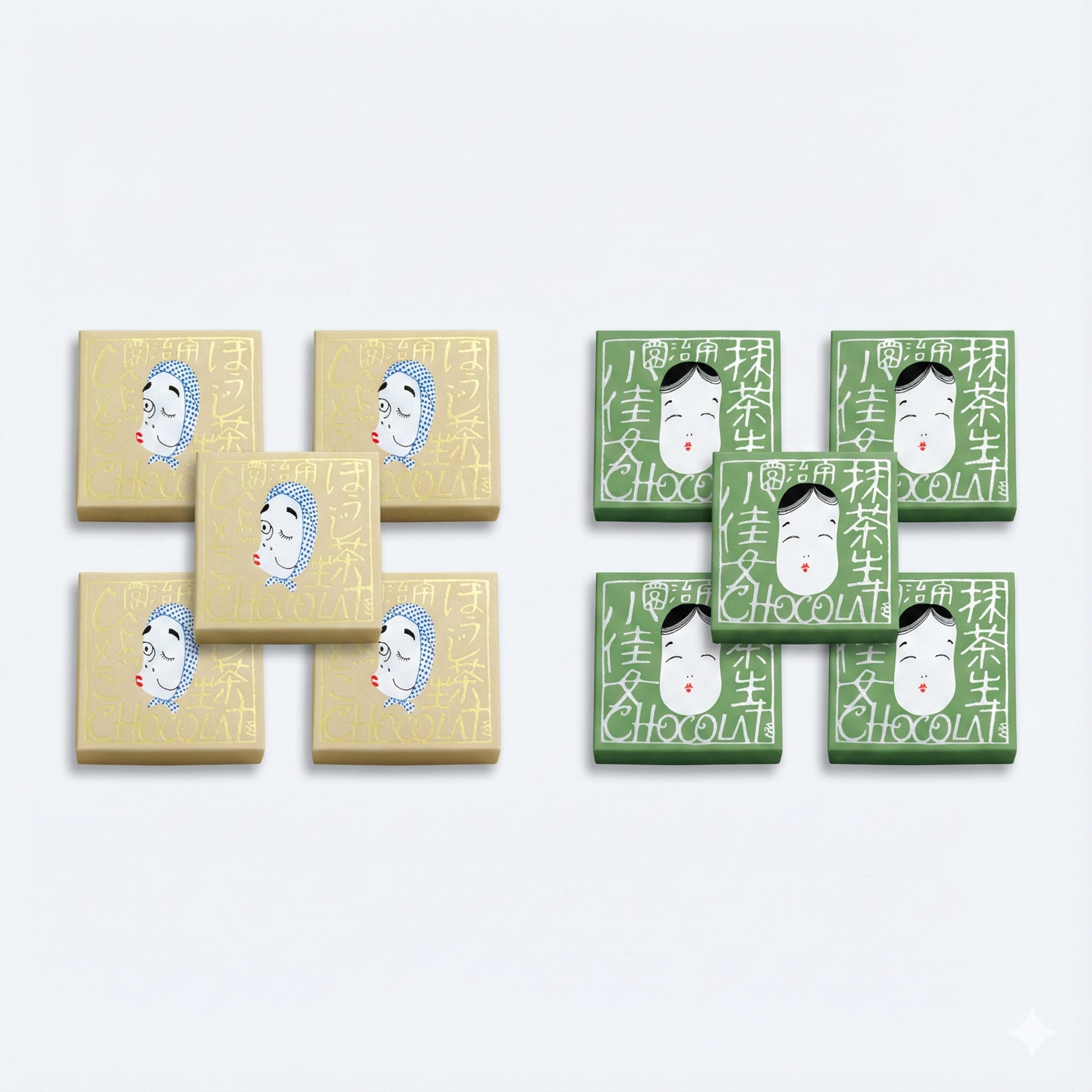 大人の義理チョコ お配りセット（10個入）〈抹茶生ショコラ 小佳女＋ほうじ茶生ショコラ 火男〉