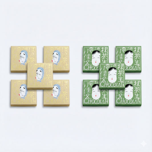 大人の義理チョコ お配りセット（10個入）〈抹茶生ショコラ 小佳女＋ほうじ茶生ショコラ 火男〉