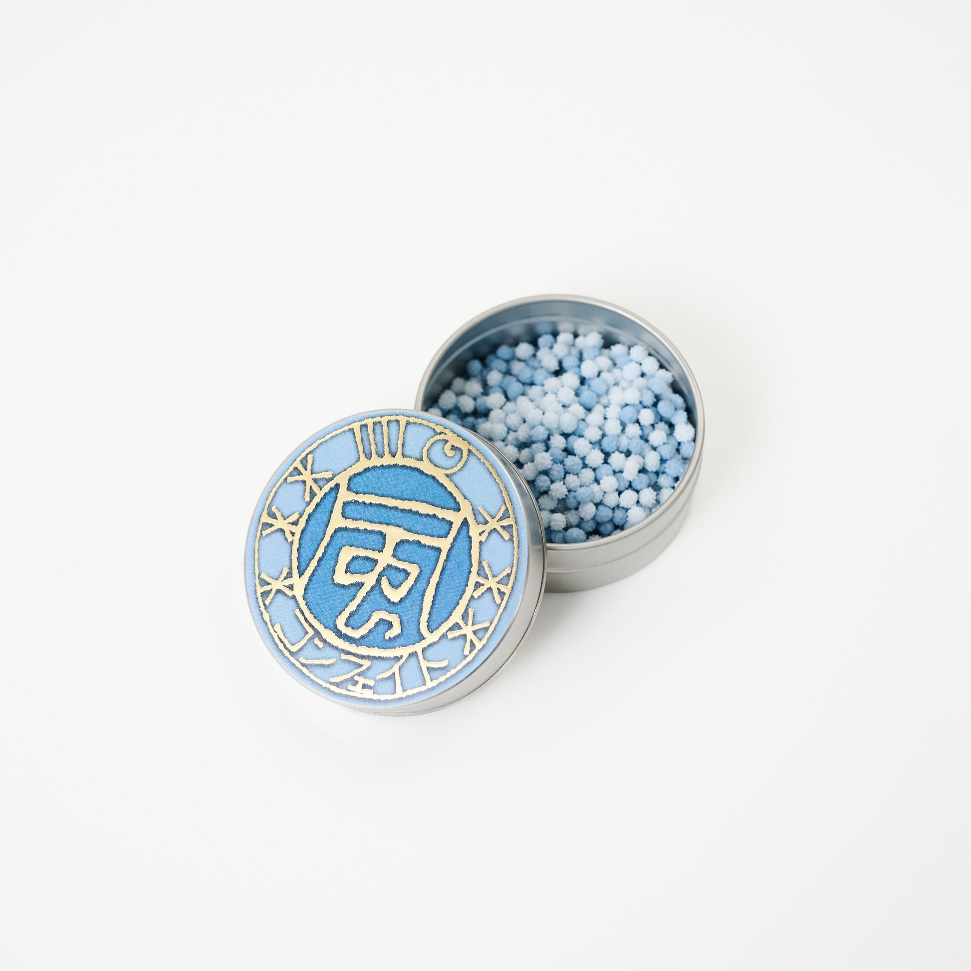 星果庵 塩の金平糖 缶を開けたところ